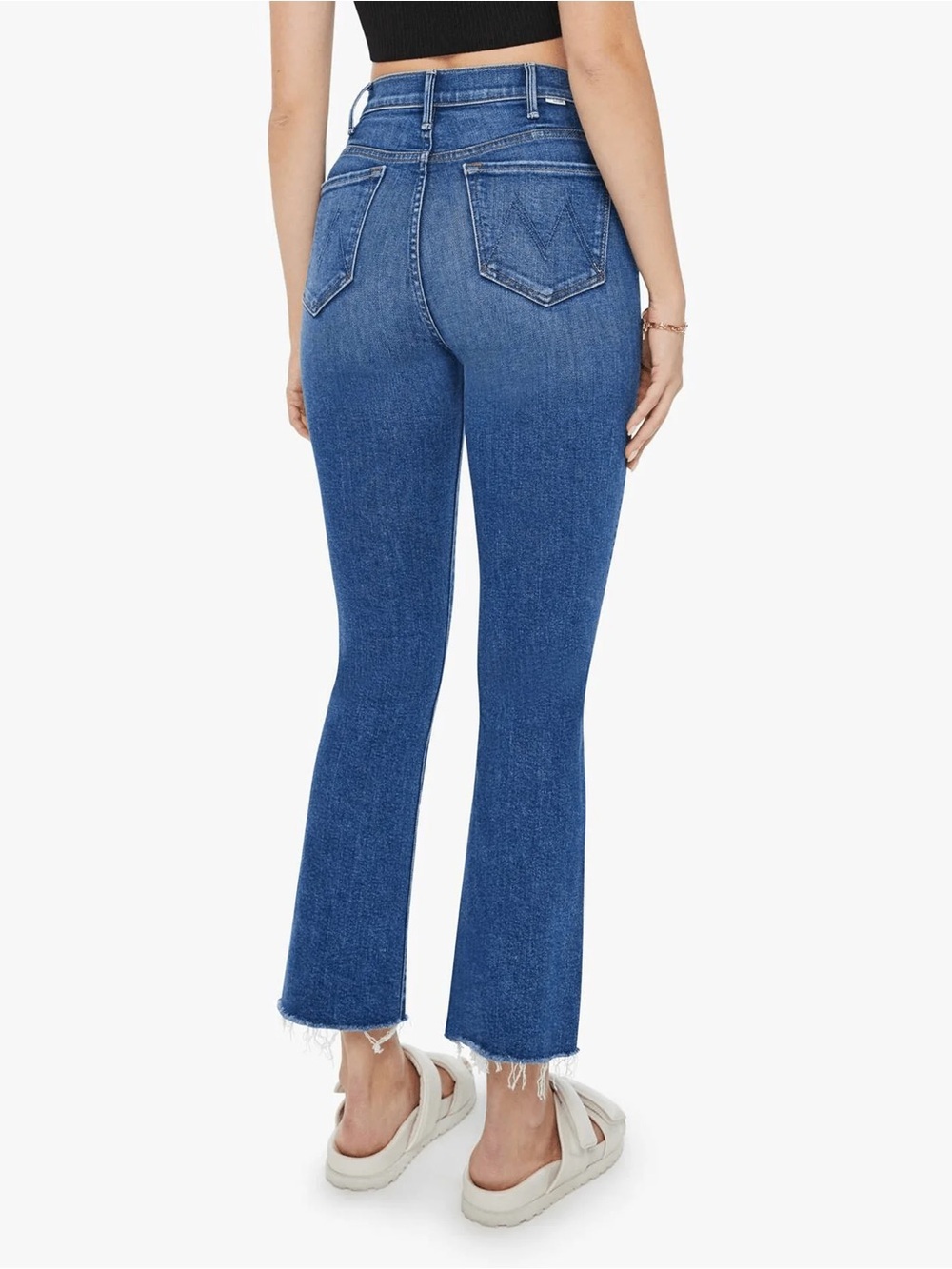 MOTHER The Hustler Ankle Fray Bootcut Jeans Grasping At Straws Denim Women’s 27 - Picture 2 of 14